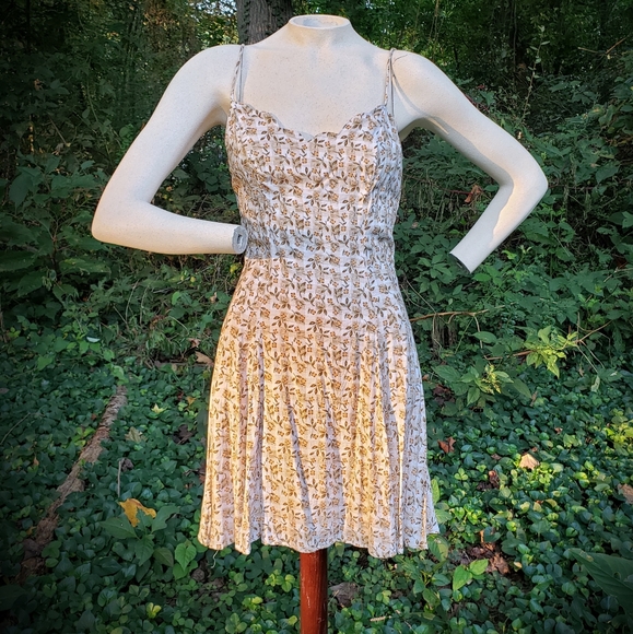 Vintage Dresses & Skirts - 90s vintage ditsy floral fit & flare mini dress XS